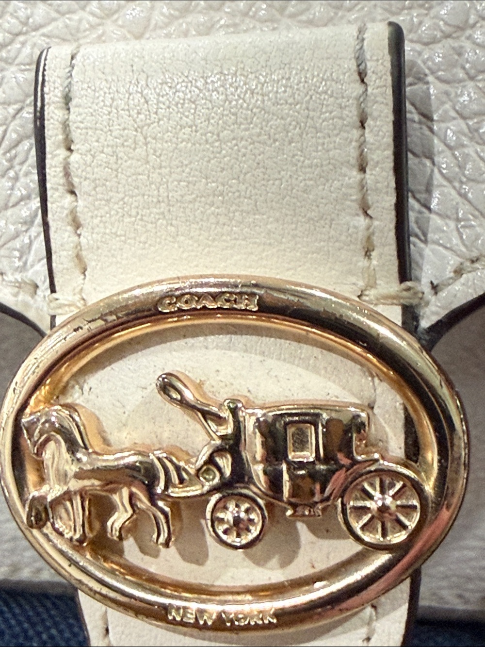 Coach Pebbled Leather Small Wallet in Chalk and Cream with Gold Hardware - Picture 8 of 14